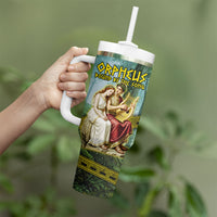 Orpheus And Eurydice Greek Mythology Lyre Tumbler With Handle Vintage Ancient Greek Meander Classical Statue