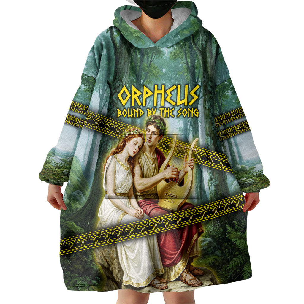Orpheus And Eurydice Greek Mythology Lyre Wearable Blanket Hoodie Vintage Ancient Greek Meander Classical Statue