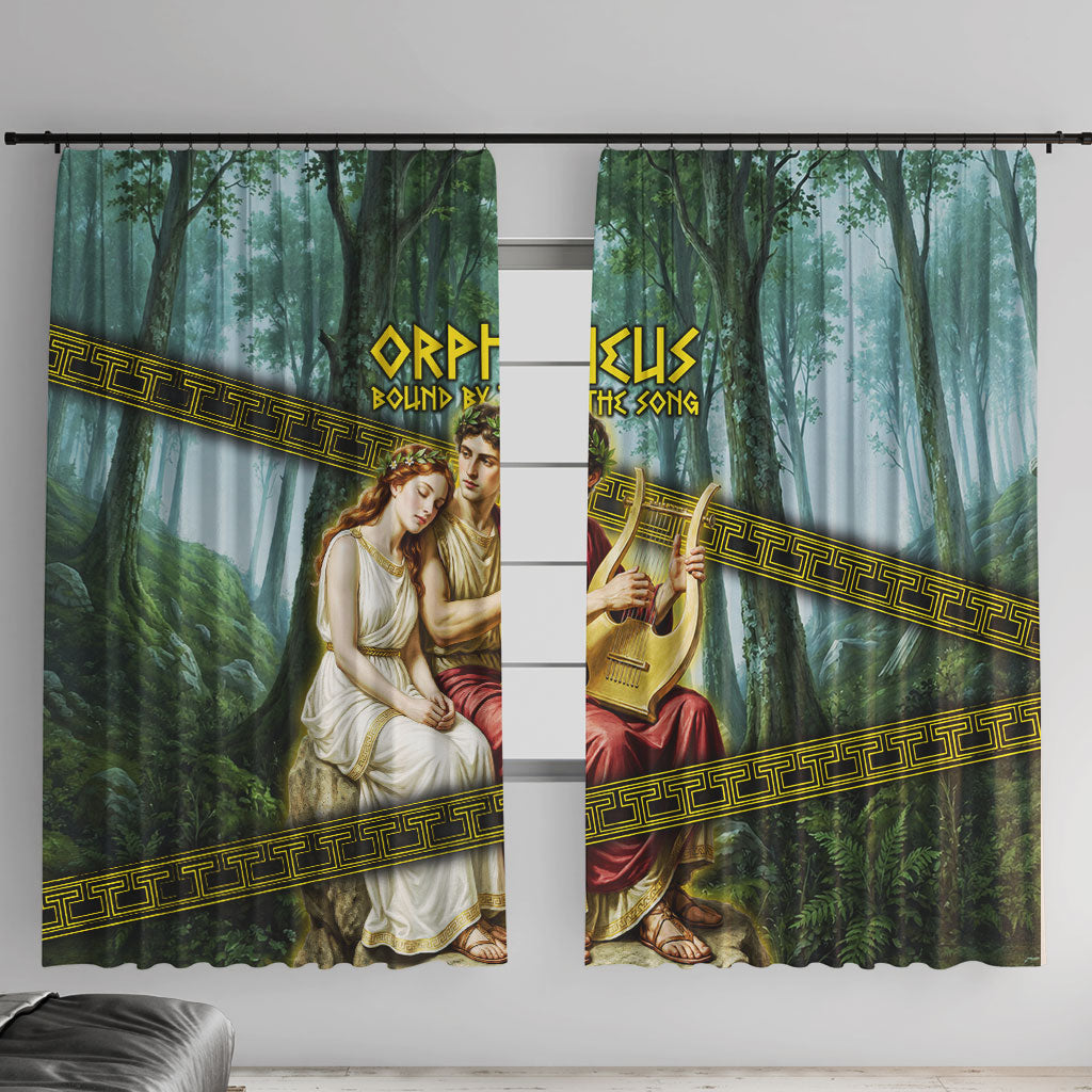 Orpheus And Eurydice Greek Mythology Lyre Window Curtain Vintage Ancient Greek Meander Classical Statue