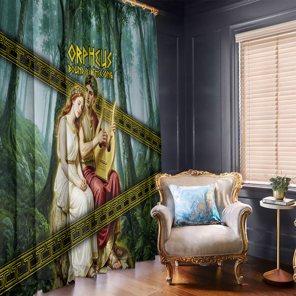 Orpheus And Eurydice Greek Mythology Lyre Window Curtain Vintage Ancient Greek Meander Classical Statue