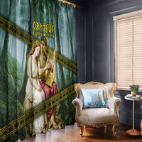 Orpheus And Eurydice Greek Mythology Lyre Window Curtain Vintage Ancient Greek Meander Classical Statue