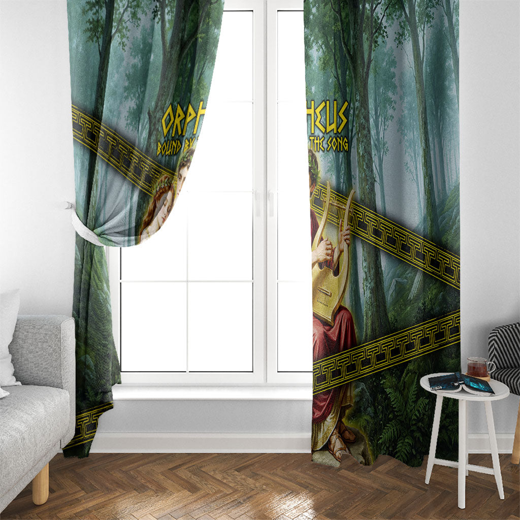Orpheus And Eurydice Greek Mythology Lyre Window Curtain Vintage Ancient Greek Meander Classical Statue