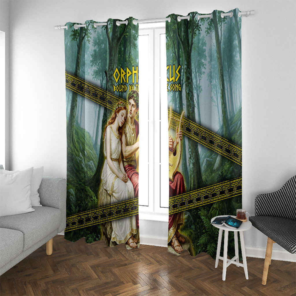 Orpheus And Eurydice Greek Mythology Lyre Window Curtain Vintage Ancient Greek Meander Classical Statue