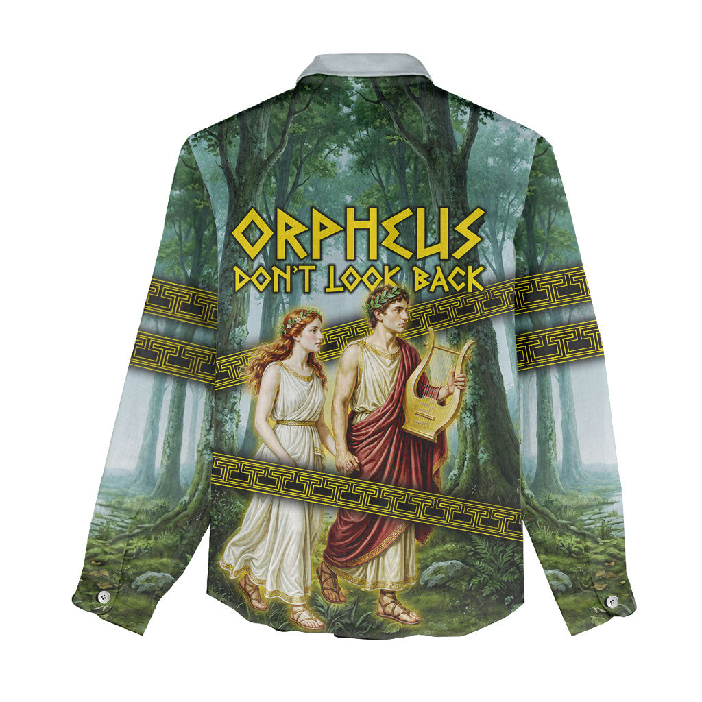 Orpheus And Eurydice Greek Mythology Lyre Women Casual Shirt Vintage Ancient Greek Meander Classical Statue