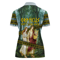 Orpheus And Eurydice Greek Mythology Lyre Women Polo Shirt Vintage Ancient Greek Meander Classical Statue