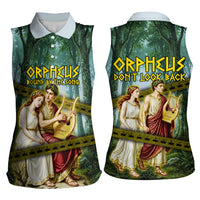 Orpheus And Eurydice Greek Mythology Lyre Women Sleeveless Polo Shirt Vintage Ancient Greek Meander Classical Statue