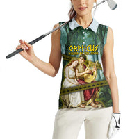 Orpheus And Eurydice Greek Mythology Lyre Women Sleeveless Polo Shirt Vintage Ancient Greek Meander Classical Statue