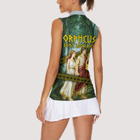 Orpheus And Eurydice Greek Mythology Lyre Women Sleeveless Polo Shirt Vintage Ancient Greek Meander Classical Statue