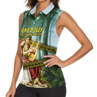 Orpheus And Eurydice Greek Mythology Lyre Women Sleeveless Polo Shirt Vintage Ancient Greek Meander Classical Statue