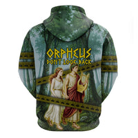 Orpheus And Eurydice Greek Mythology Lyre Zip Hoodie Vintage Ancient Greek Meander Classical Statue