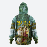 Orpheus And Eurydice Greek Mythology Lyre Zip Hoodie Vintage Ancient Greek Meander Classical Statue