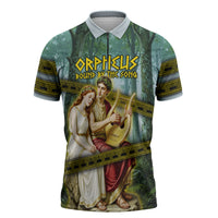 Orpheus And Eurydice Greek Mythology Lyre Zipper Polo Shirt Vintage Ancient Greek Meander Classical Statue