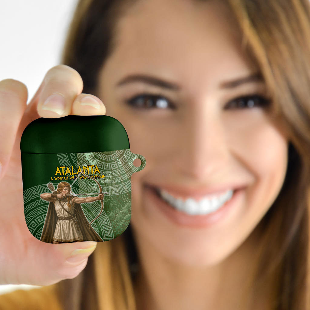 Atalanta Greek Mythology Huntress Archer AirPods Case Ancient Greek Meander Pattern