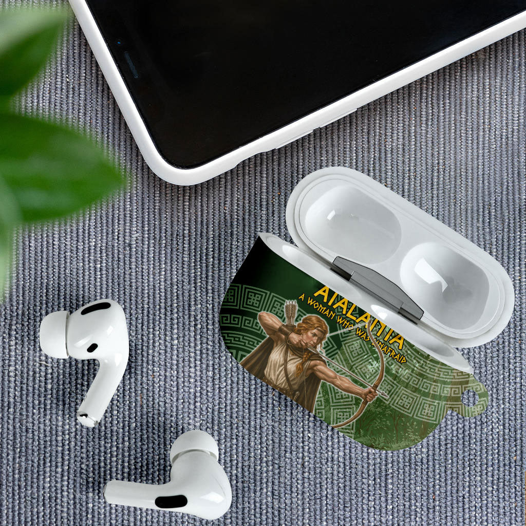 Atalanta Greek Mythology Huntress Archer AirPods Case Ancient Greek Meander Pattern