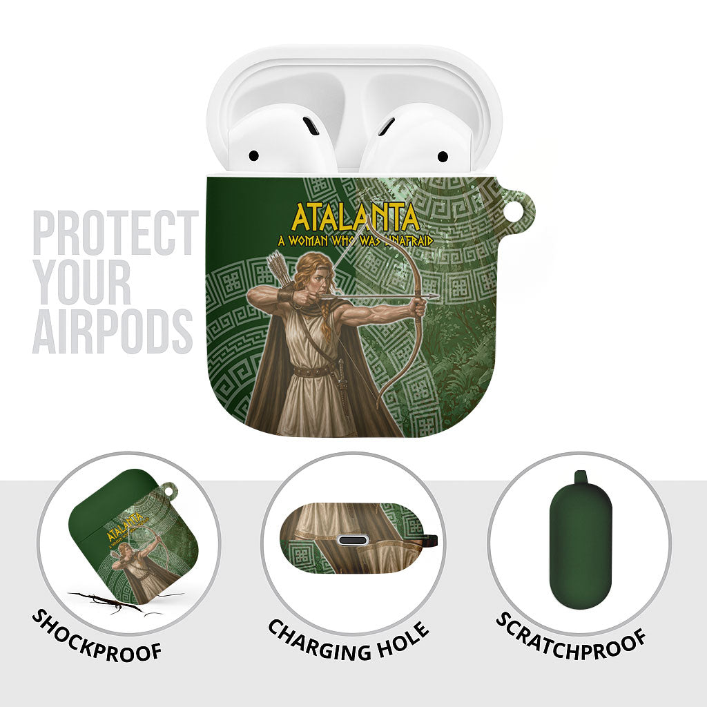 Atalanta Greek Mythology Huntress Archer AirPods Case Ancient Greek Meander Pattern