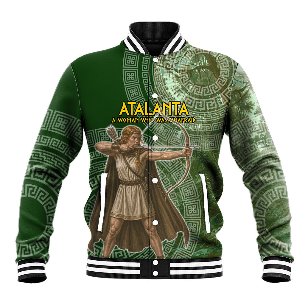 Atalanta Greek Mythology Huntress Archer Baseball Jacket Ancient Greek Meander Pattern