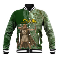 Atalanta Greek Mythology Huntress Archer Baseball Jacket Ancient Greek Meander Pattern