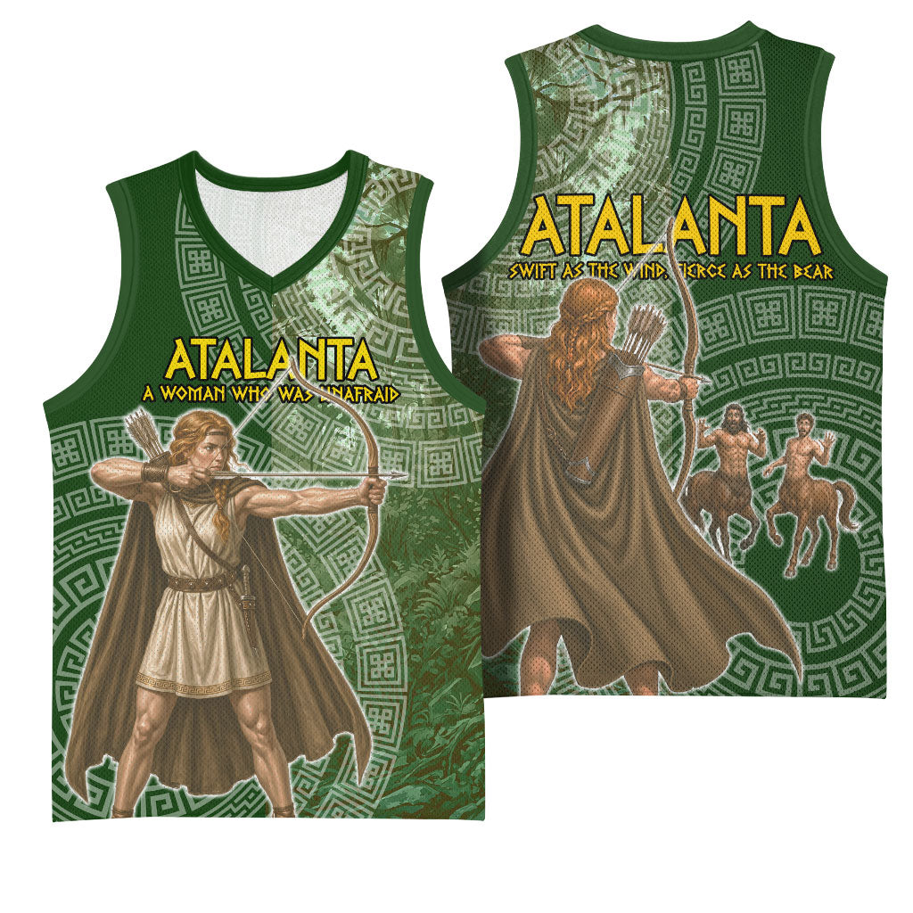 Atalanta Greek Mythology Huntress Archer Basketball Jersey Ancient Greek Meander Pattern