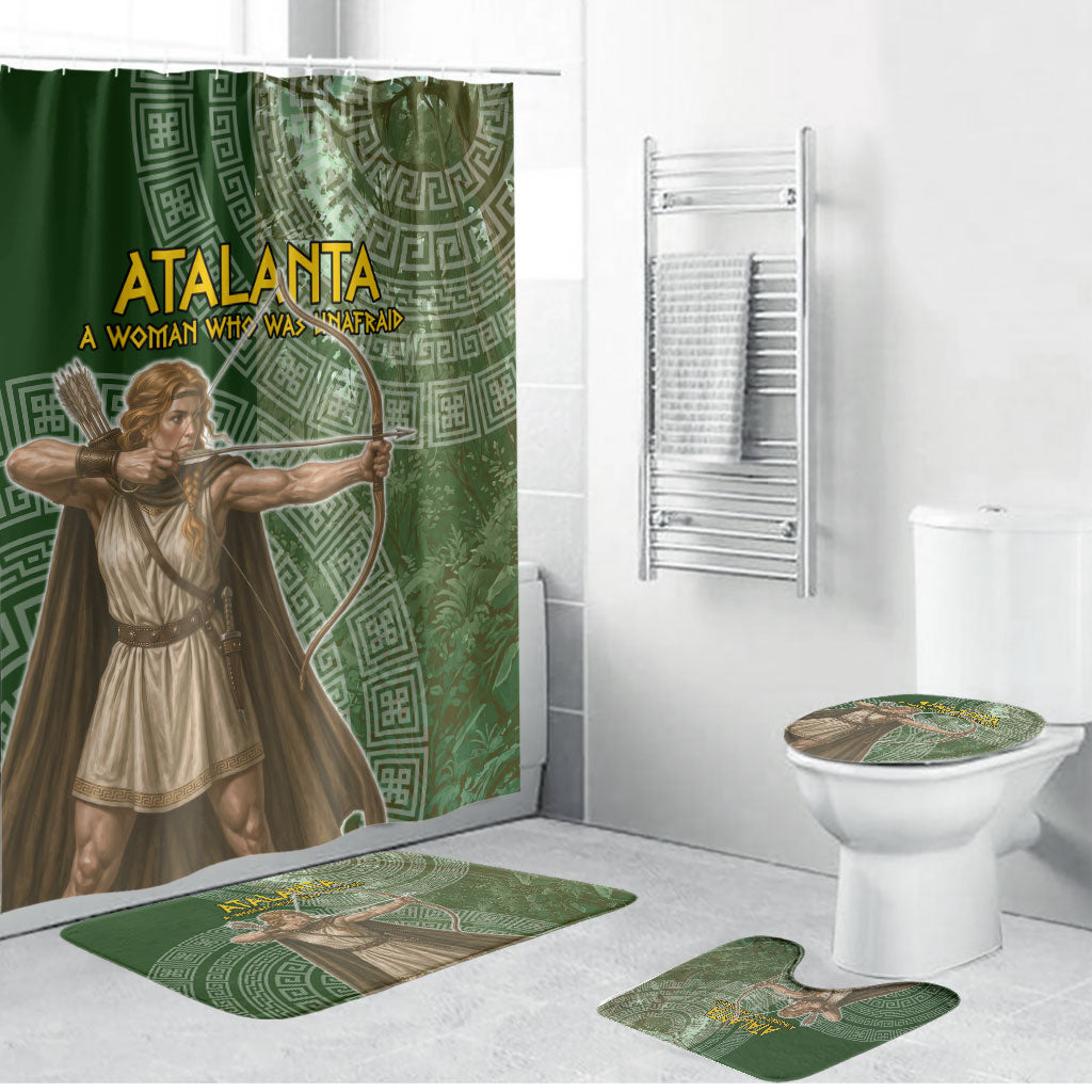 Atalanta Greek Mythology Huntress Archer Bathroom Set Ancient Greek Meander Pattern