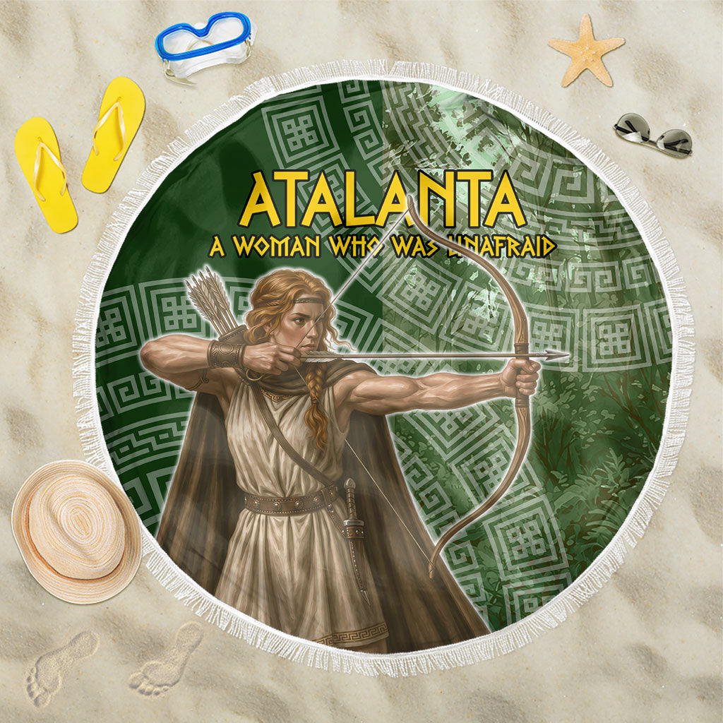 Atalanta Greek Mythology Huntress Archer Beach Blanket Ancient Greek Meander Pattern