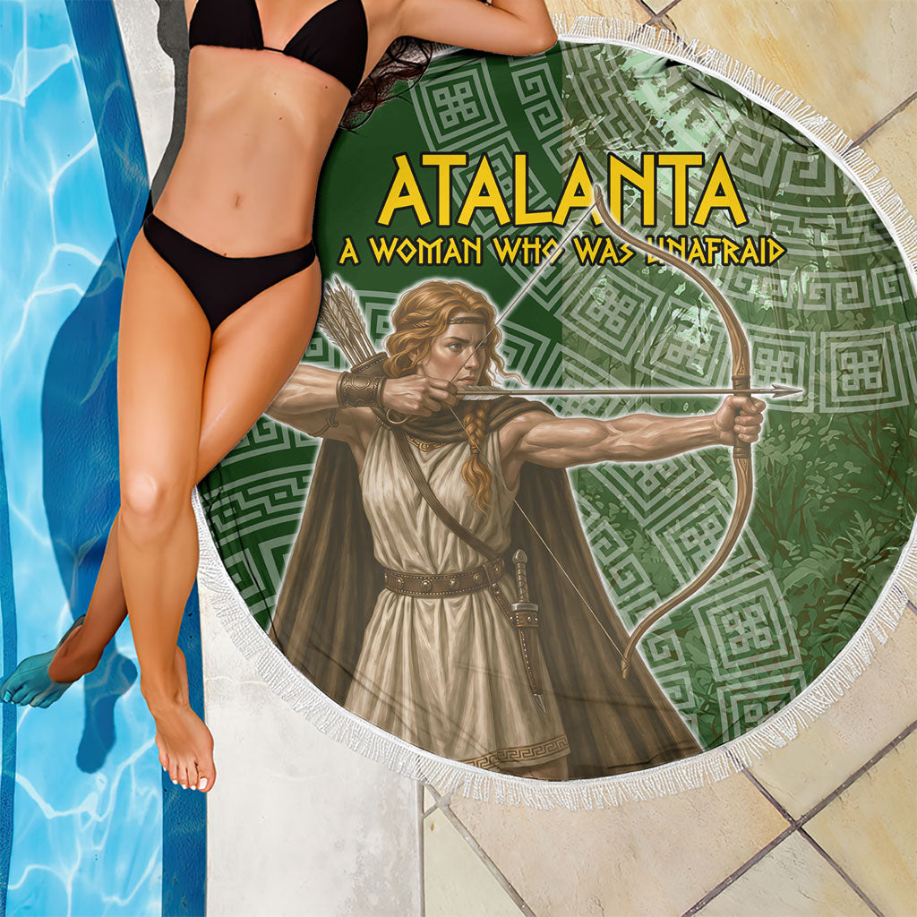 Atalanta Greek Mythology Huntress Archer Beach Blanket Ancient Greek Meander Pattern