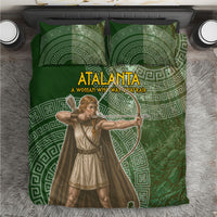 Atalanta Greek Mythology Huntress Archer Bedding Set Ancient Greek Meander Pattern