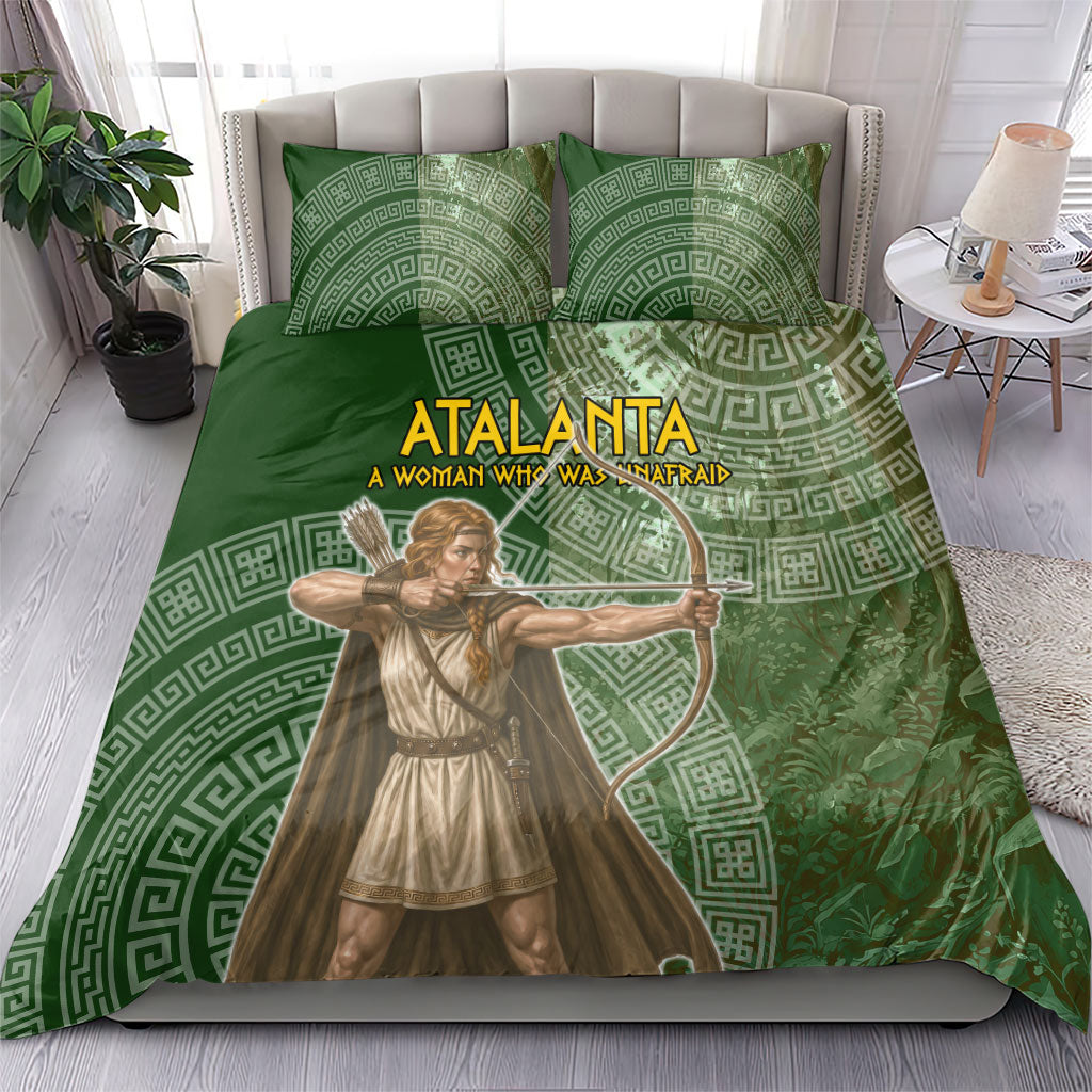 Atalanta Greek Mythology Huntress Archer Bedding Set Ancient Greek Meander Pattern