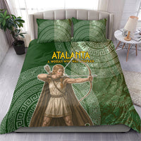 Atalanta Greek Mythology Huntress Archer Bedding Set Ancient Greek Meander Pattern
