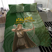 Atalanta Greek Mythology Huntress Archer Bedding Set Ancient Greek Meander Pattern