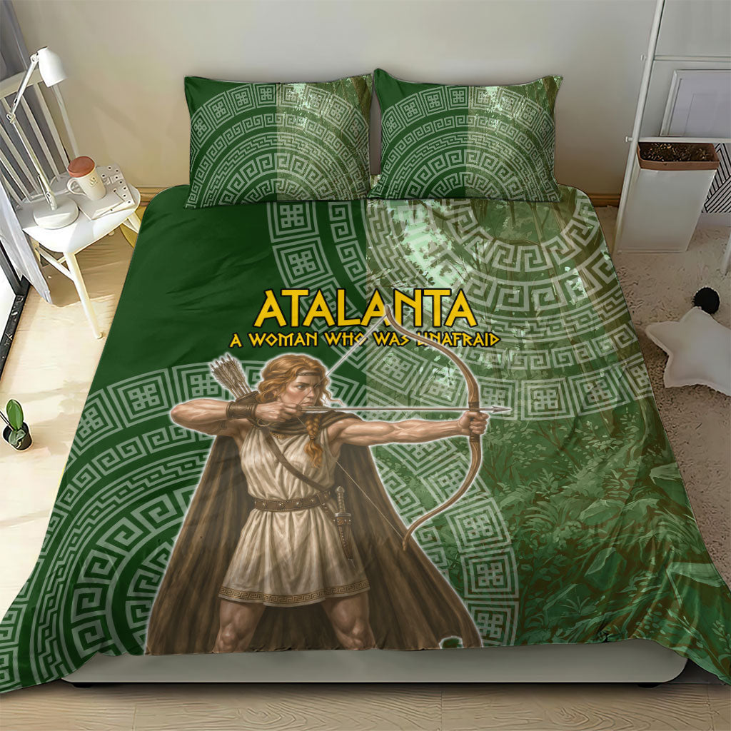 Atalanta Greek Mythology Huntress Archer Bedding Set Ancient Greek Meander Pattern