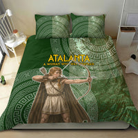 Atalanta Greek Mythology Huntress Archer Bedding Set Ancient Greek Meander Pattern