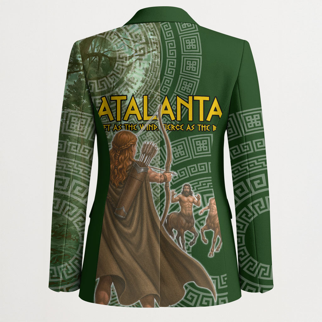 Atalanta Greek Mythology Huntress Archer Blazer Ancient Greek Meander Pattern