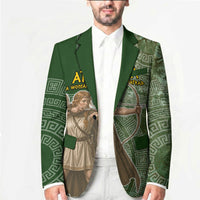 Atalanta Greek Mythology Huntress Archer Blazer Ancient Greek Meander Pattern