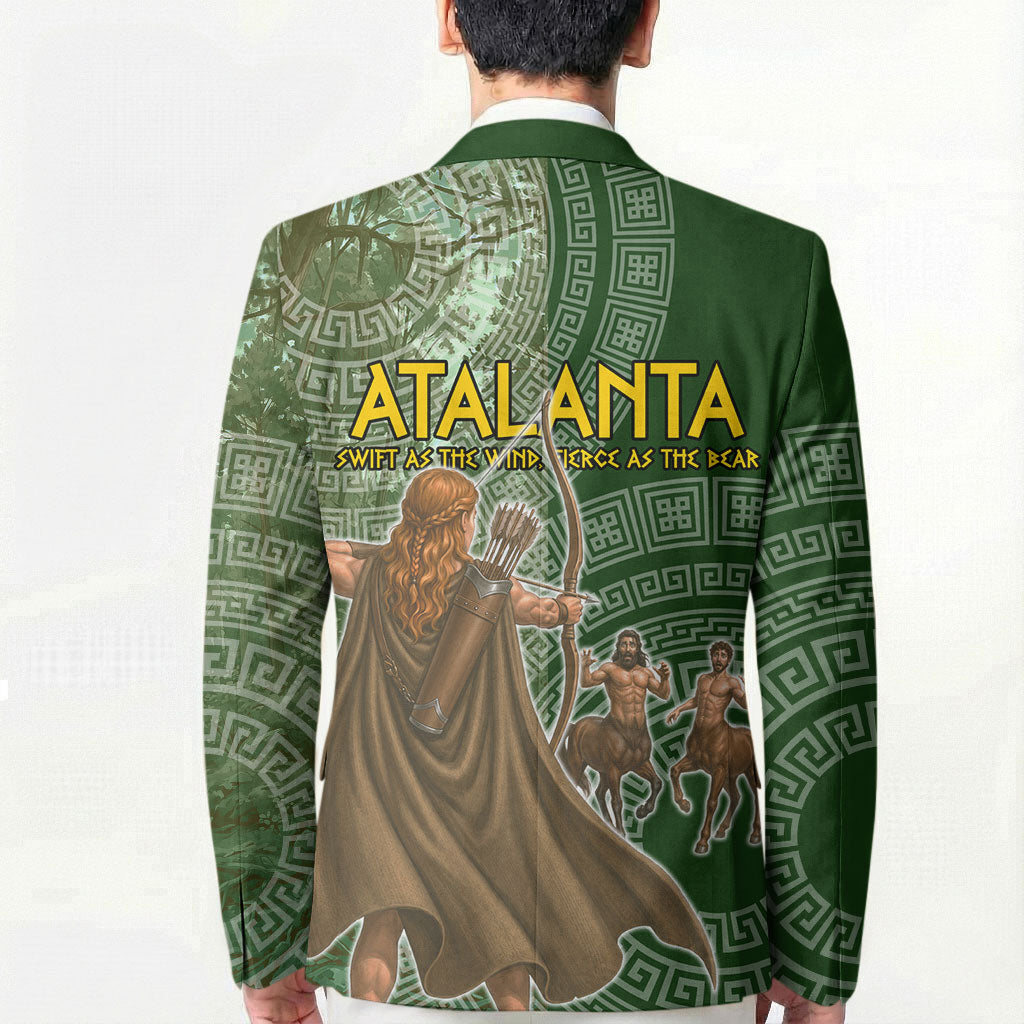Atalanta Greek Mythology Huntress Archer Blazer Ancient Greek Meander Pattern