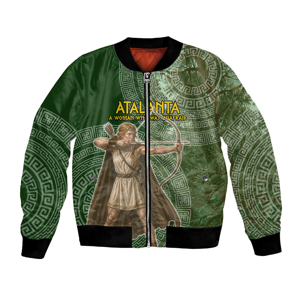 Atalanta Greek Mythology Huntress Archer Bomber Jacket Ancient Greek Meander Pattern