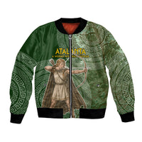 Atalanta Greek Mythology Huntress Archer Bomber Jacket Ancient Greek Meander Pattern