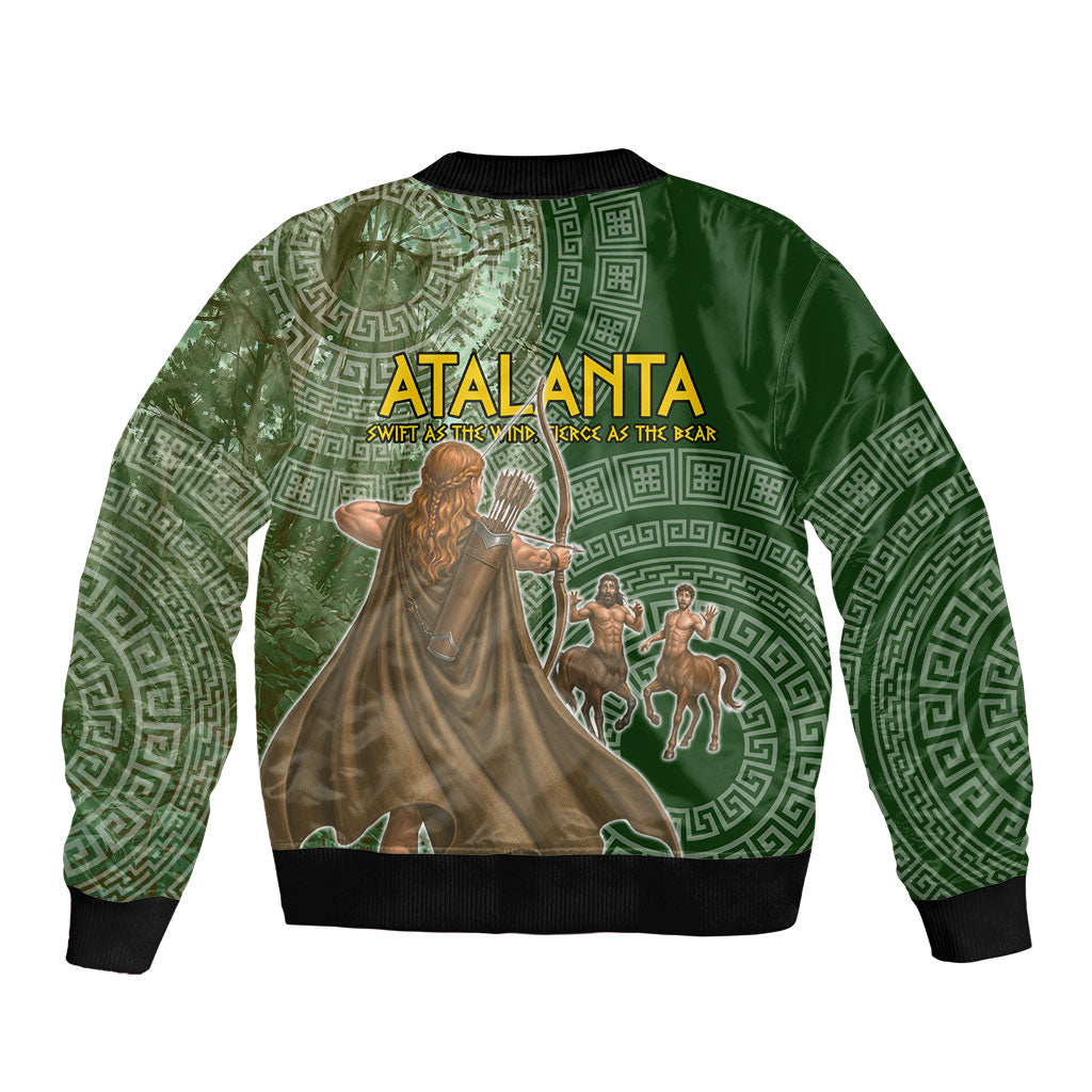Atalanta Greek Mythology Huntress Archer Bomber Jacket Ancient Greek Meander Pattern