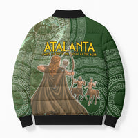 Atalanta Greek Mythology Huntress Archer Bomber Puffer Jacket Ancient Greek Meander Pattern