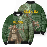 Atalanta Greek Mythology Huntress Archer Bomber Puffer Jacket Ancient Greek Meander Pattern