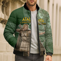Atalanta Greek Mythology Huntress Archer Bomber Puffer Jacket Ancient Greek Meander Pattern
