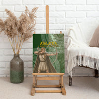 Atalanta Greek Mythology Huntress Archer Canvas Wall Art Ancient Greek Meander Pattern
