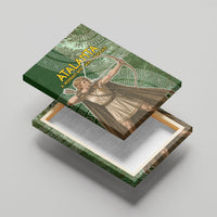 Atalanta Greek Mythology Huntress Archer Canvas Wall Art Ancient Greek Meander Pattern
