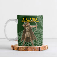 Atalanta Greek Mythology Huntress Archer Ceramic Mug Ancient Greek Meander Pattern