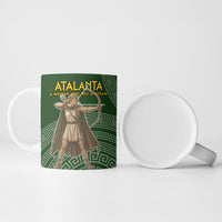 Atalanta Greek Mythology Huntress Archer Ceramic Mug Ancient Greek Meander Pattern