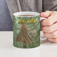 Atalanta Greek Mythology Huntress Archer Ceramic Mug Ancient Greek Meander Pattern