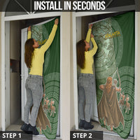 Atalanta Greek Mythology Huntress Archer Door Cover Ancient Greek Meander Pattern