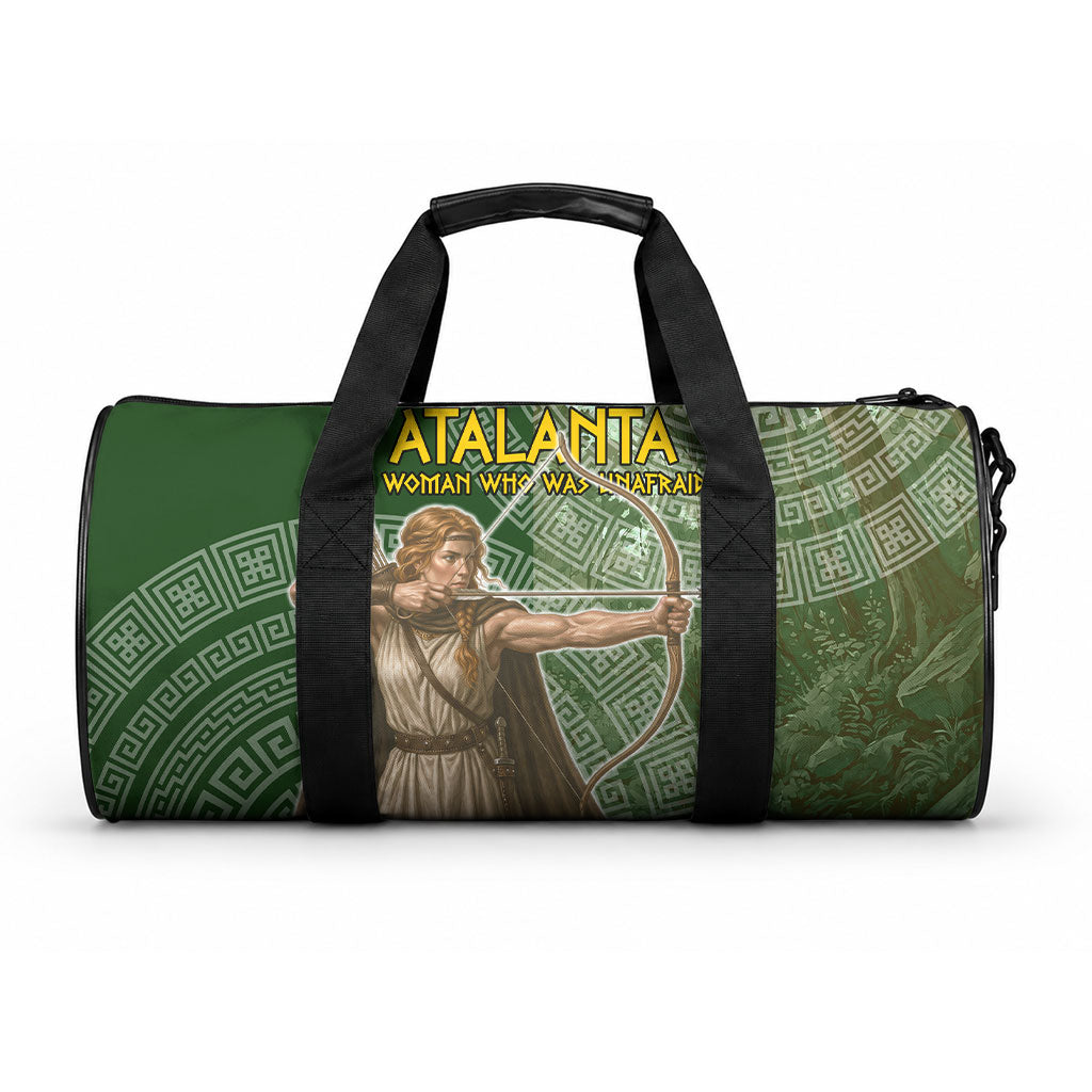 Atalanta Greek Mythology Huntress Archer Duffle Bag Ancient Greek Meander Pattern