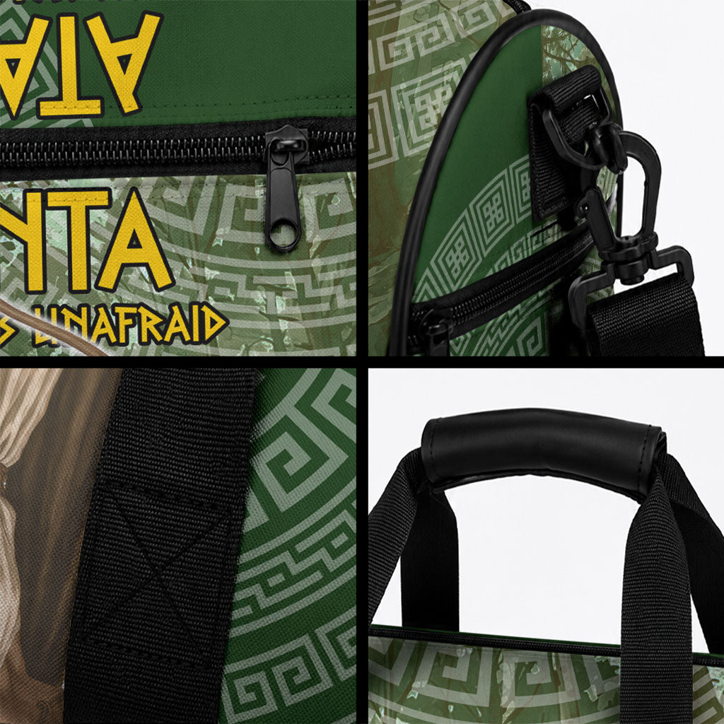 Atalanta Greek Mythology Huntress Archer Duffle Bag Ancient Greek Meander Pattern