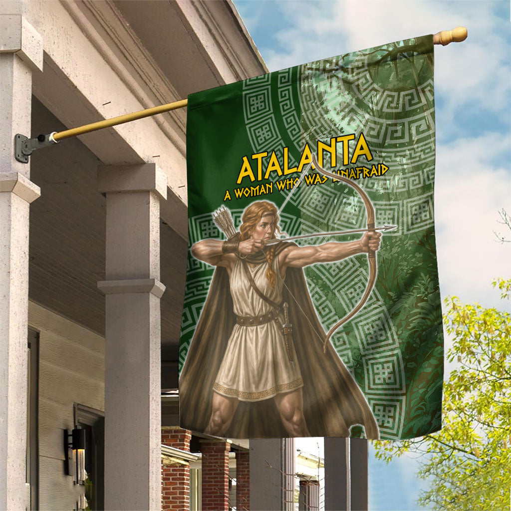 Atalanta Greek Mythology Huntress Archer Garden Flag Ancient Greek Meander Pattern