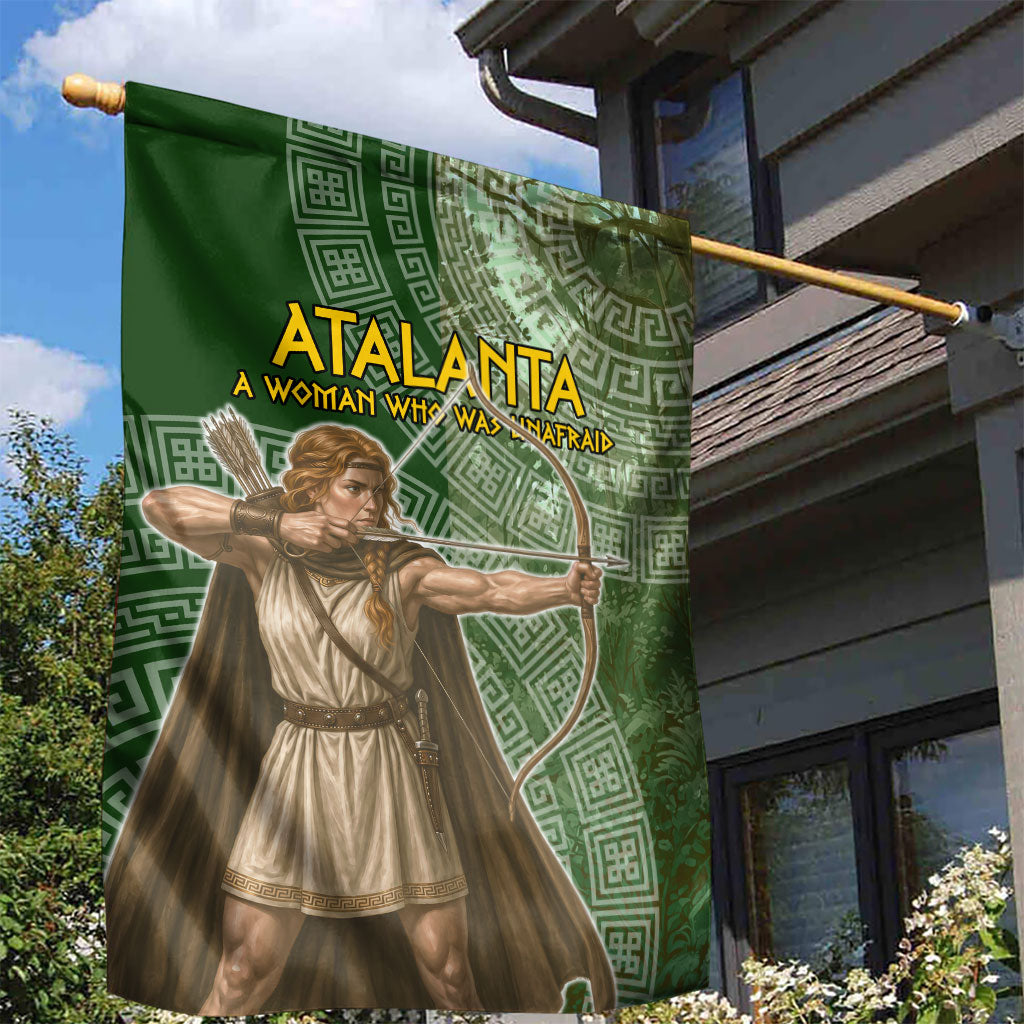 Atalanta Greek Mythology Huntress Archer Garden Flag Ancient Greek Meander Pattern